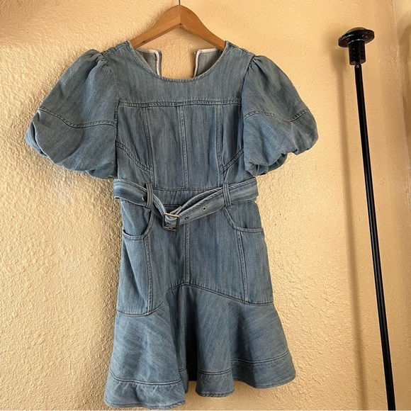 J.ing denim mini dress size xs light wash nwt - Picture 2 of 7